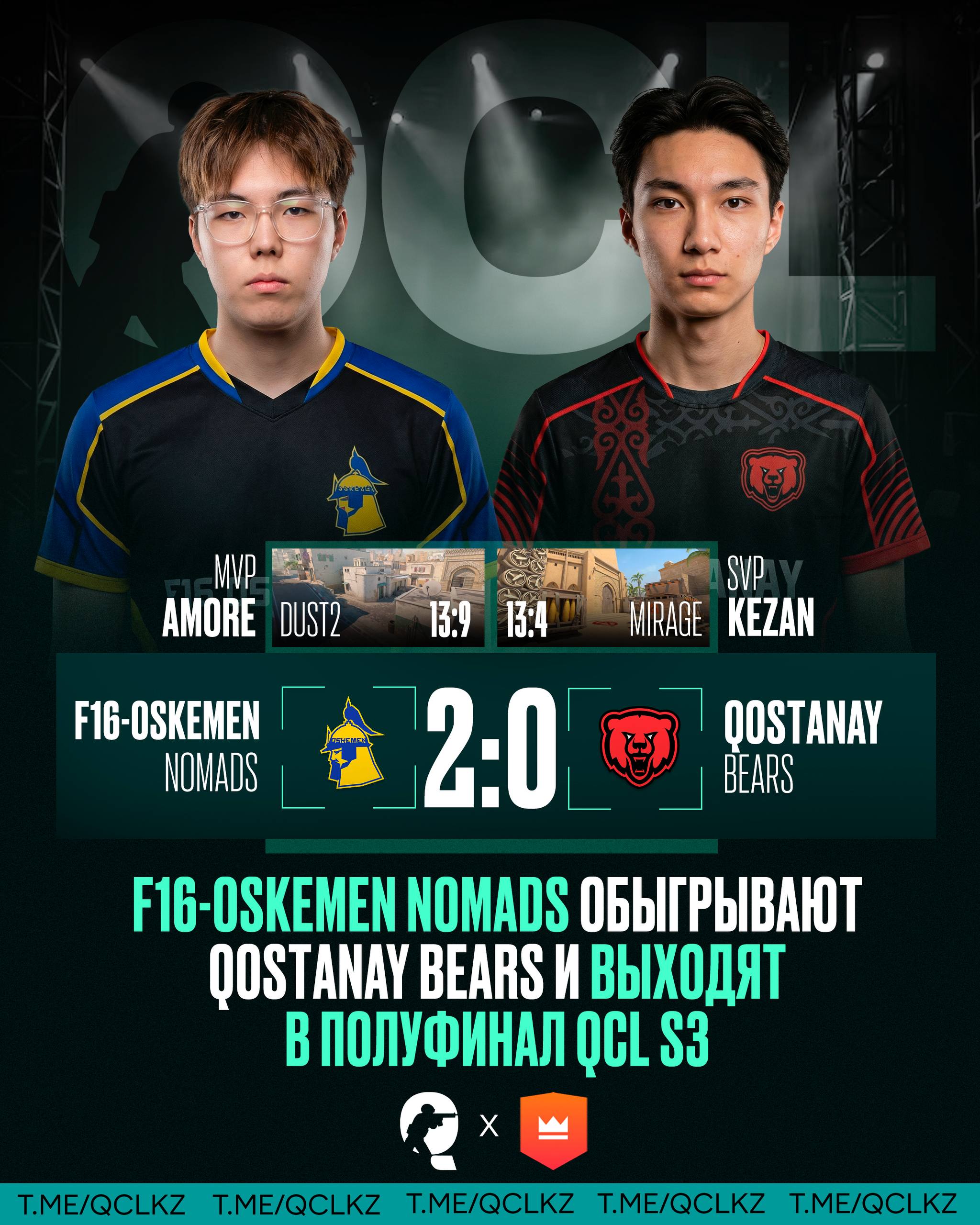 Оскемен в полуфинале!